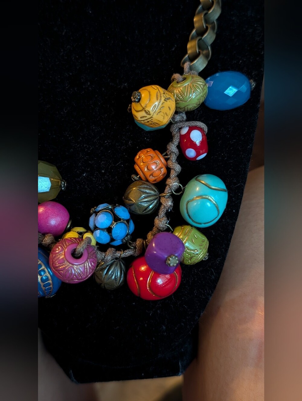 Colorful Beaded Statement Necklace - Multicolor - Picture 6 of 9